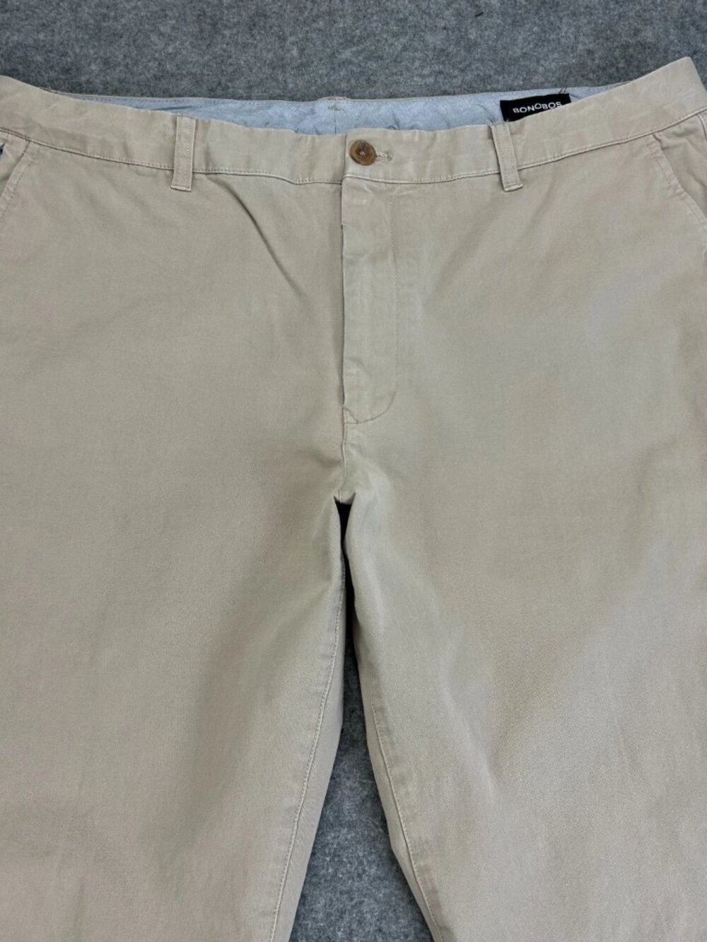Bonobos Straight Chino Pants Mens 40x32 Light Beige Flat Front Preppy Comfort - Picture 3 of 16